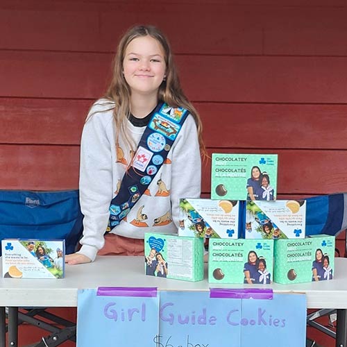 Girl Guide Cookies for sale at the HMB Holiday Market